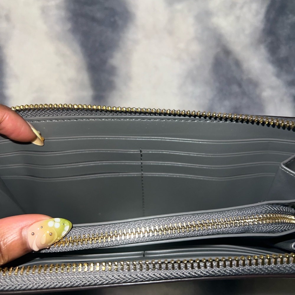 Coach Gray Pebbled Leather Wristlet - Picture 7 of 11